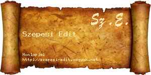 Szepesi Edit névjegykártya